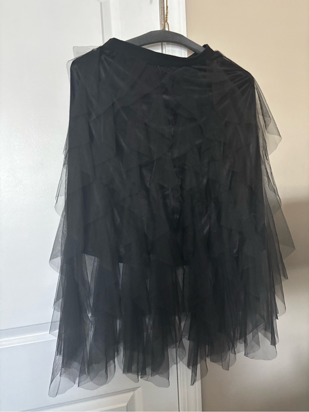 Black Layered Tulle Midi Skirt - Womens